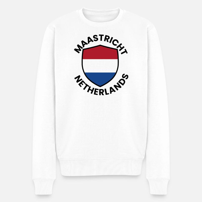 Maastricht Shield Niederländische Flagge - Männer Premium Bio Pullover - Weiß