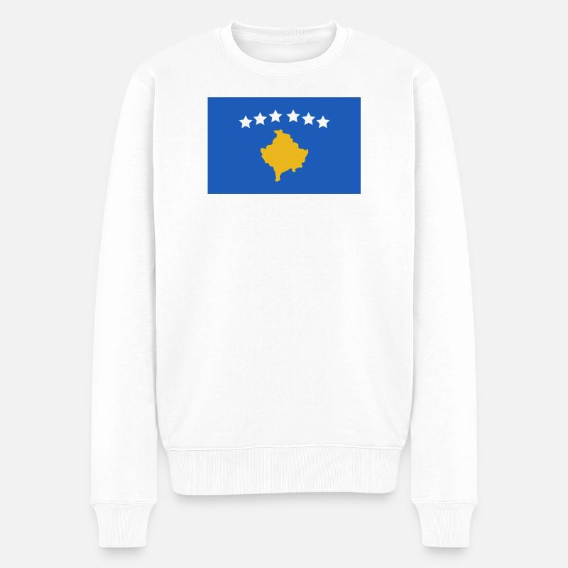 Drapeau du Kosovo - Pull Premium bio Homme - blanc