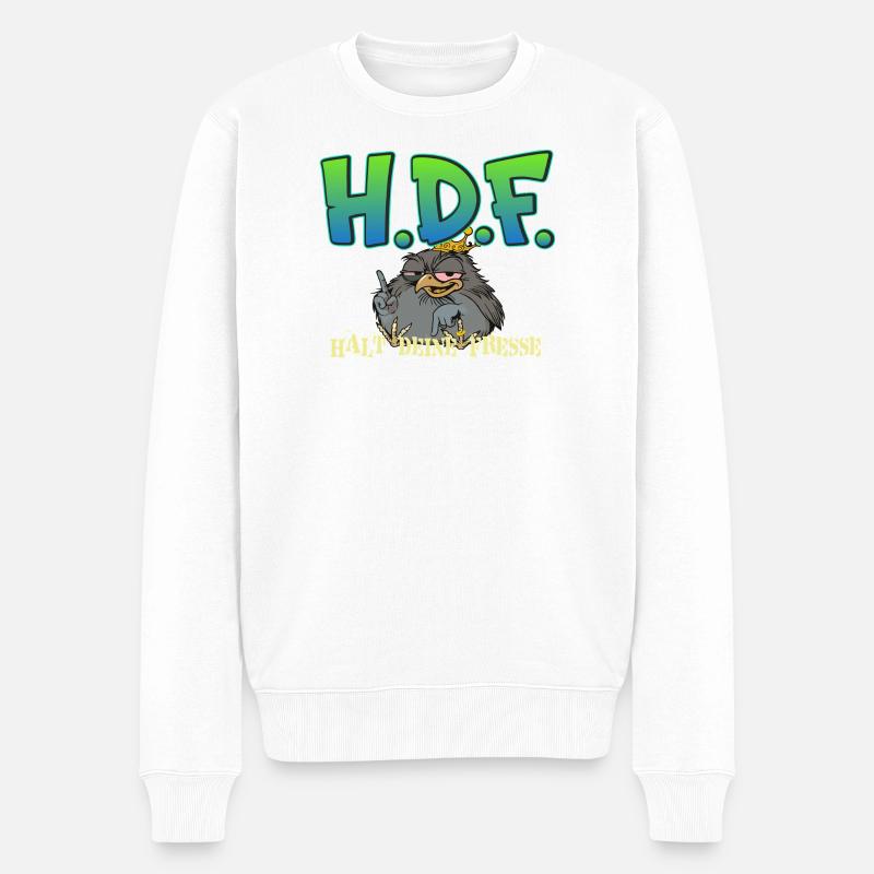 H.D.F.  - Männer Premium Bio Pullover - Weiß