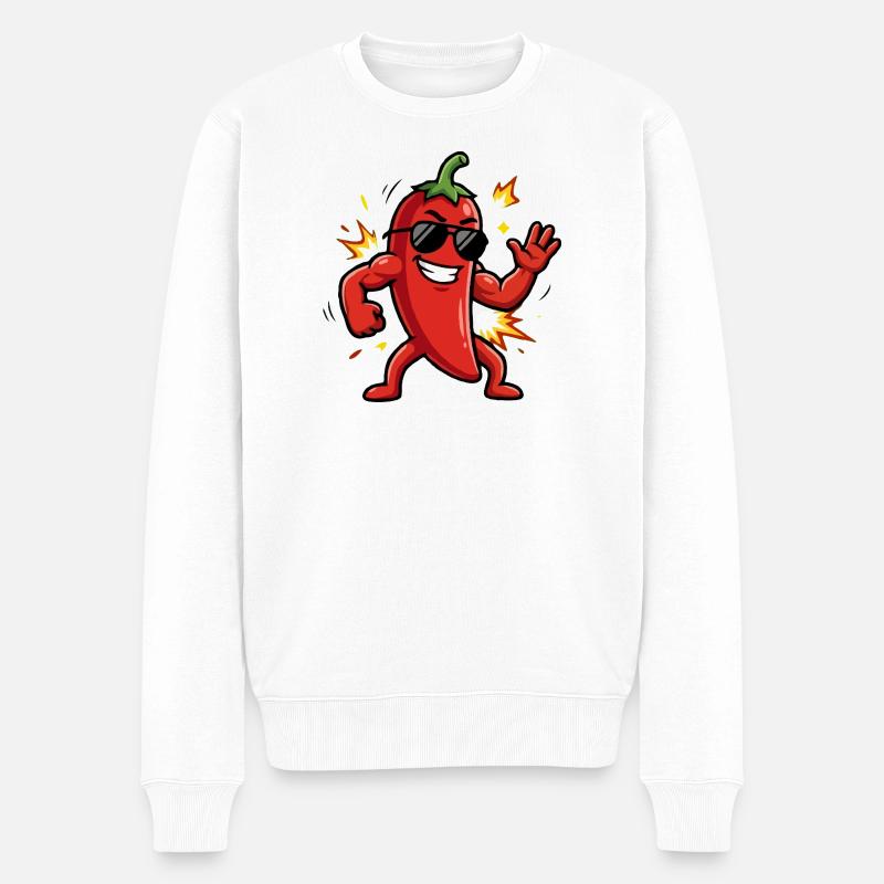 Balancement chili avec lunettes de soleil - Pull Premium bio Homme - blanc