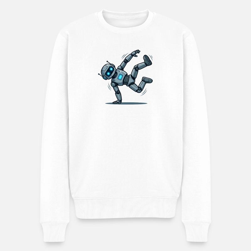 3 Le Robot Danseur Breakdance - Pull Premium bio Homme - blanc