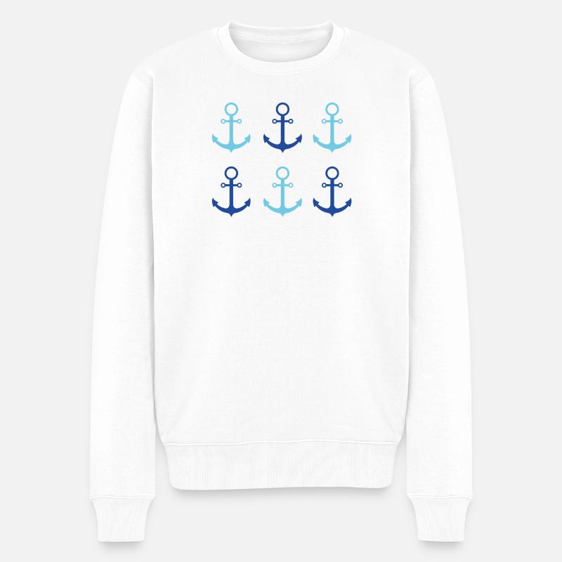 Meer in Sicht - Männer Premium Bio Pullover - Weiß