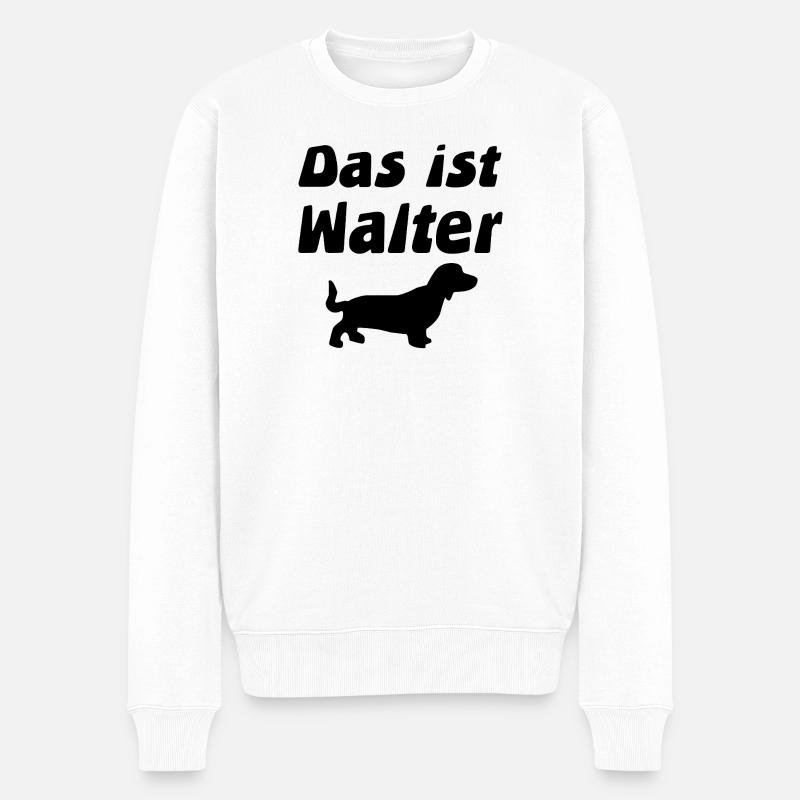 Dackel - Männer Premium Bio Pullover - Weiß