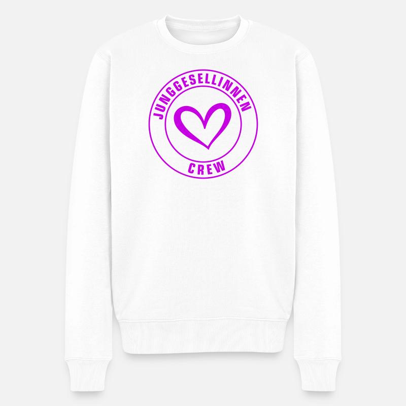 Junggesellinnenabschied Crew Herz - Männer Premium Bio Pullover - Weiß