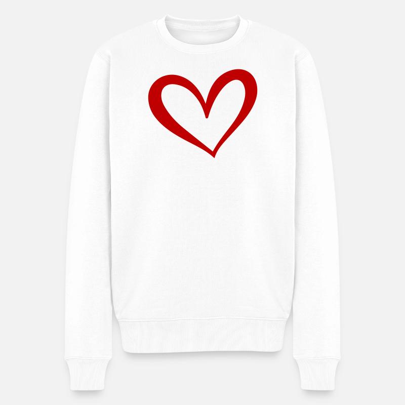Herz Symbol Illustration - Männer Premium Bio Pullover - Weiß