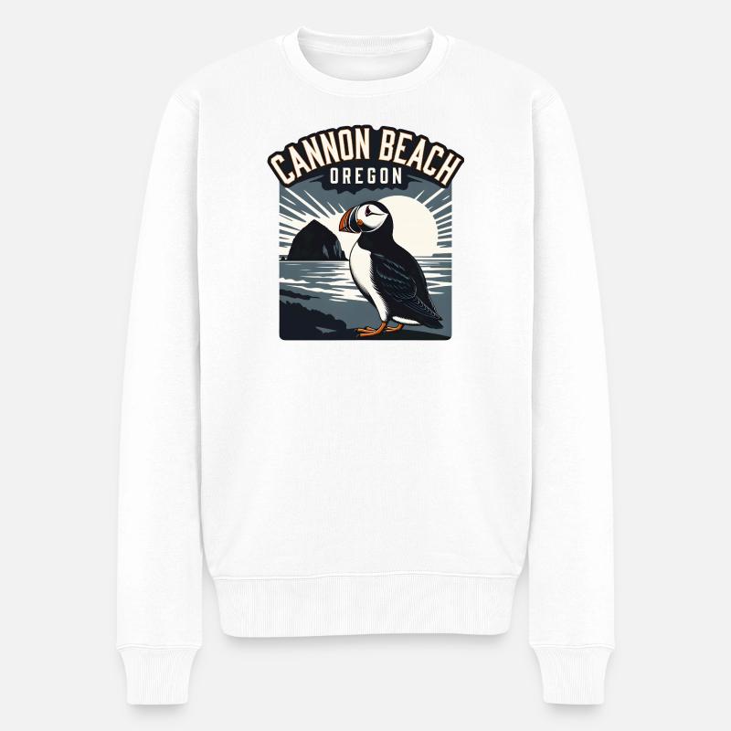 Cannon Beach, Oregon - Pull Premium bio Homme - blanc