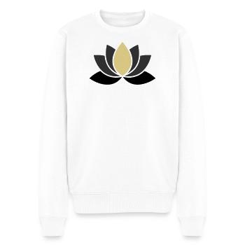  Edle Lotusblume Spa Wellness - Männer Premium Bio Pullover - Weiß - Vorne - Thijin (182cm)