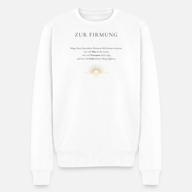 Or du lever du soleil pour la confirmation - Pull Premium bio Homme - blanc