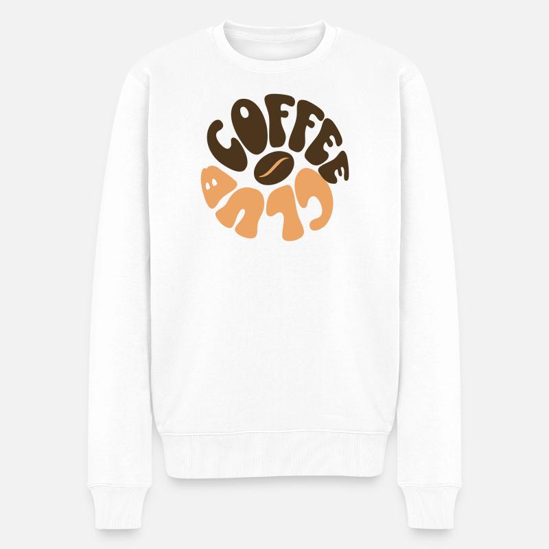 Kaffee-Blob Retro Design - Männer Premium Bio Pullover - Weiß