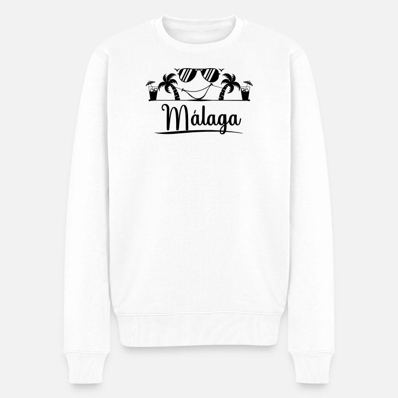 Malaga - Männer Premium Bio Pullover - Weiß