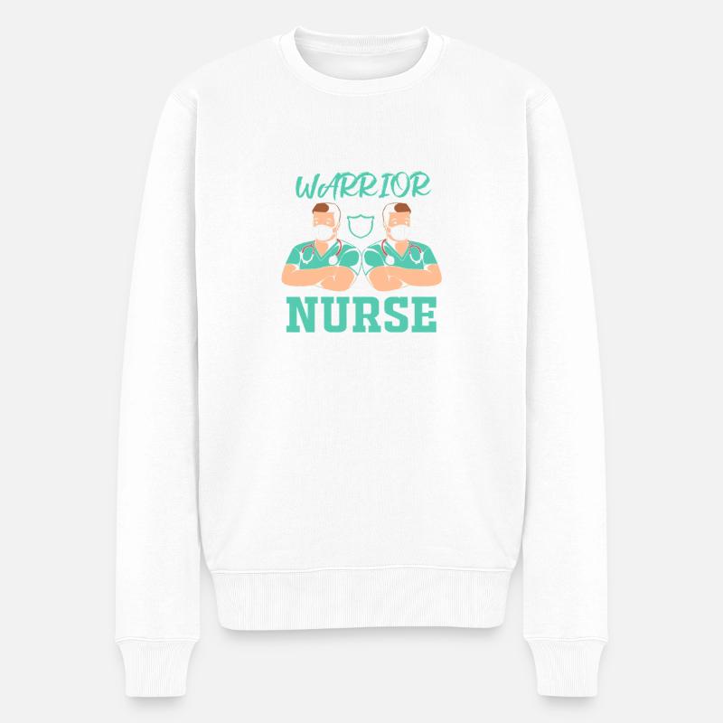 Krankenpfleger Krankenhaus Pfleger - Männer Premium Bio Pullover - Weiß