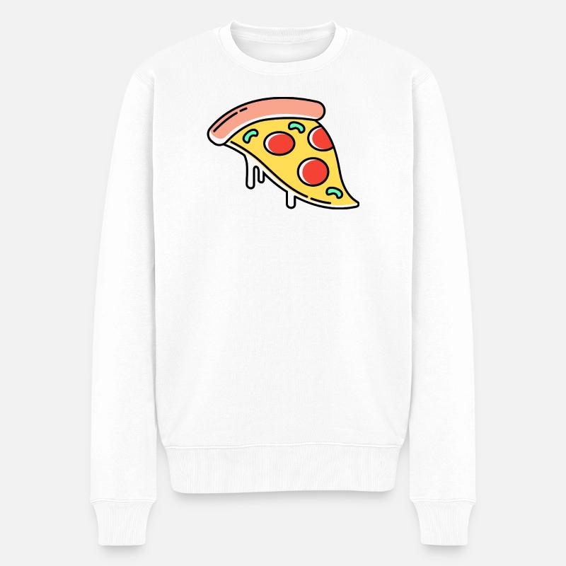 Pizza Icon - Männer Premium Bio Pullover - Weiß