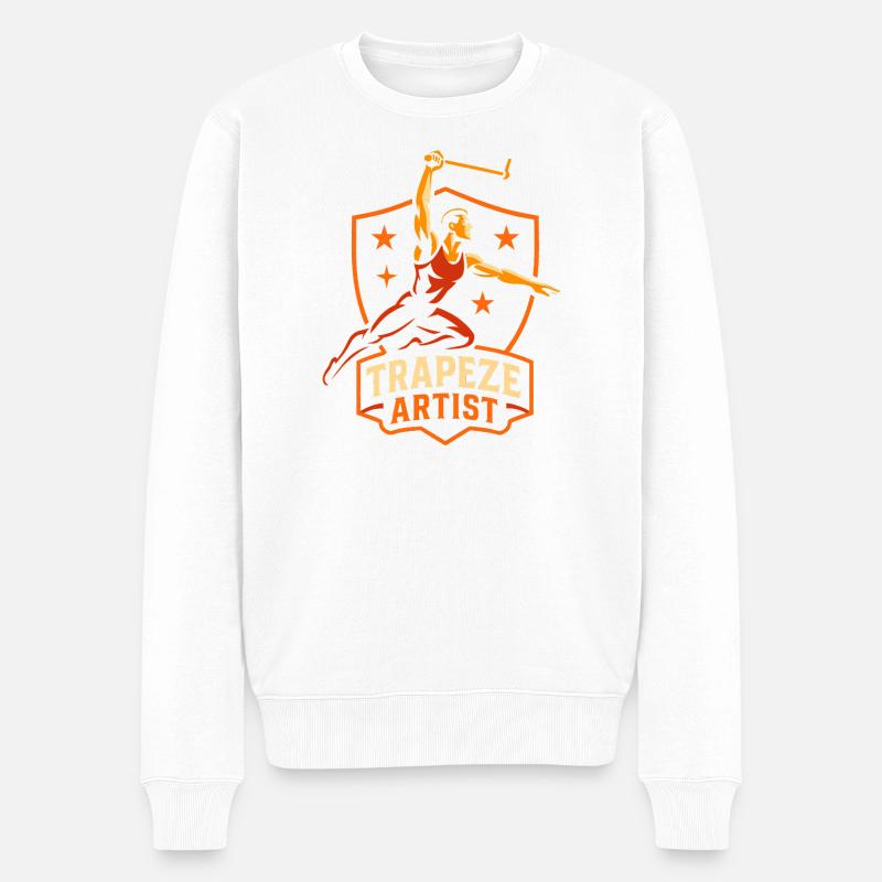 Zirkus-Trapezkünstler, lustiger Kinderzirkus - Männer Premium Bio Pullover - Weiß