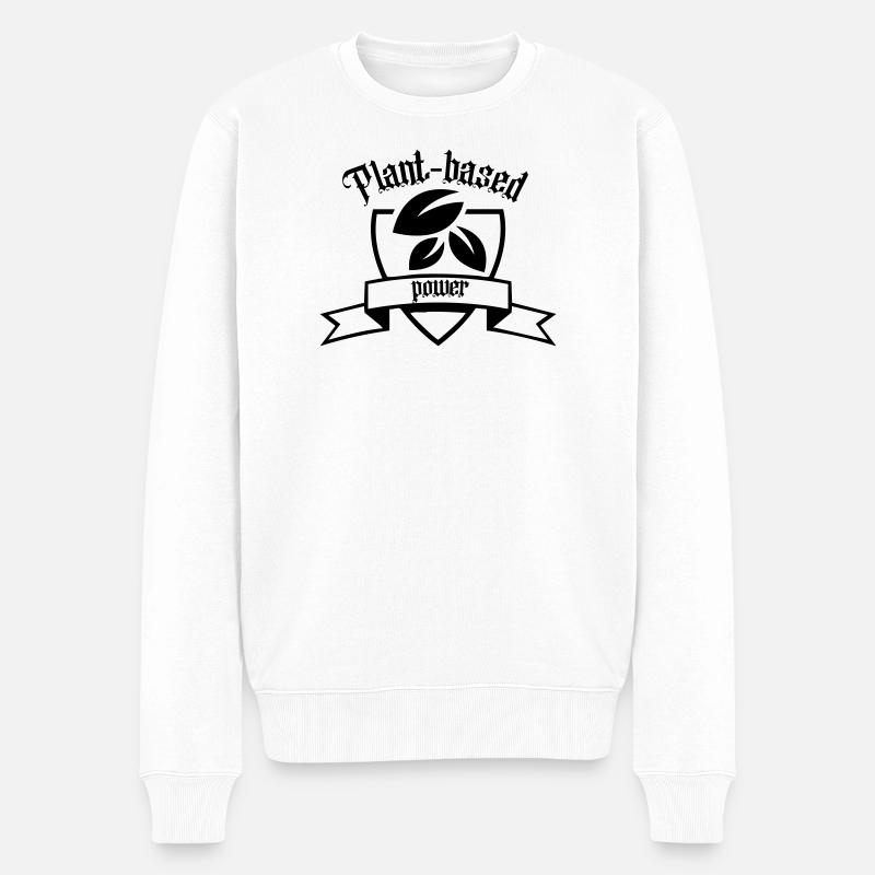 Plant-based power - Männer Premium Bio Pullover - Weiß
