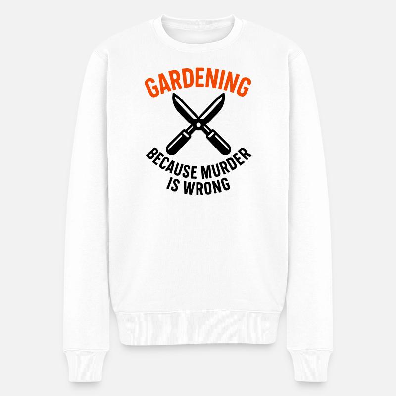 Gartenschnittscheren Anti-Stress-Humor - Männer Premium Bio Pullover - Weiß