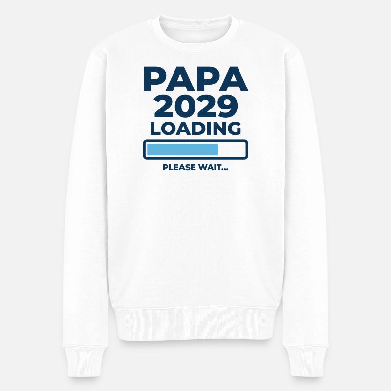 Darons zukünftiger Vater 2029 Progressive Loading - Männer Premium Bio Pullover - Weiß