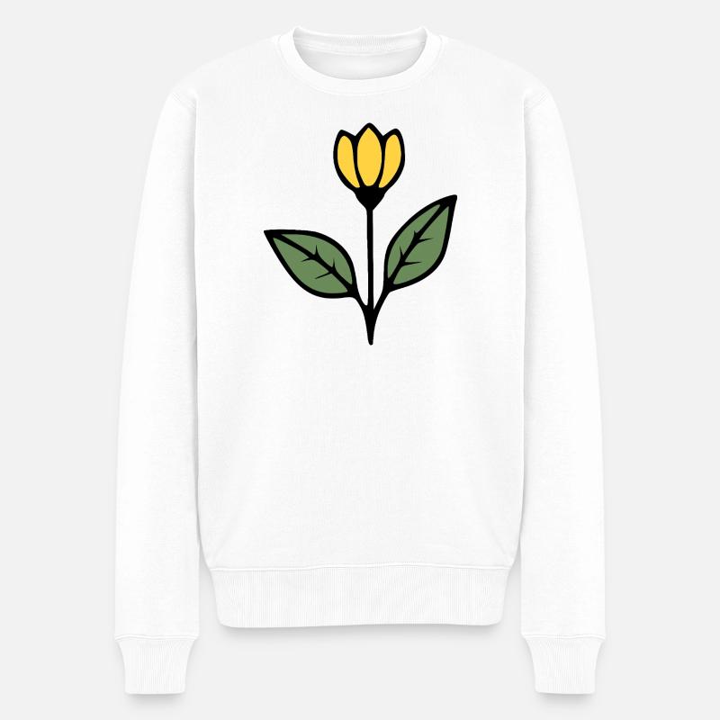  Blume Tulpe Blumen Blüte Geschenkidee Mutter  - Männer Premium Bio Pullover - Weiß