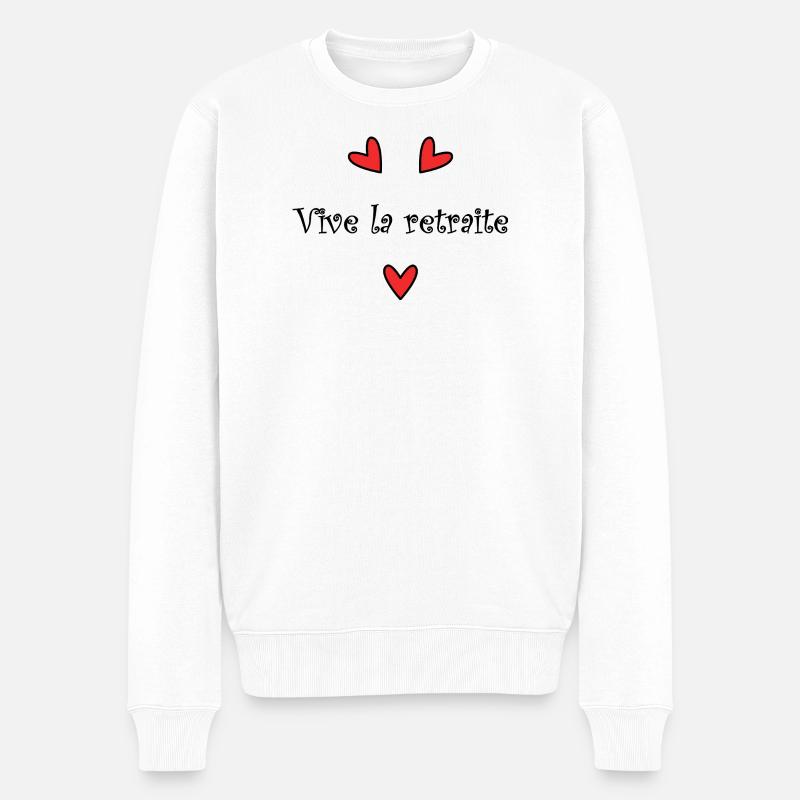 RETRAITE. VIVE LA RETRAITE. RETRAITEE. - Pull Premium bio Homme - blanc