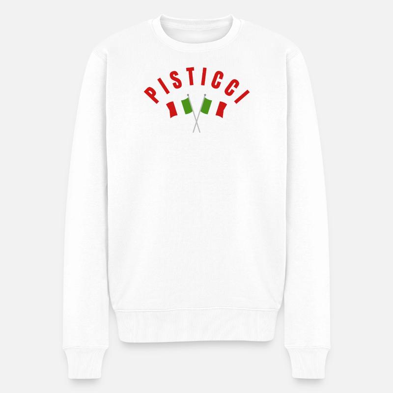 Pisticci Drapeaux italiens - Pull Premium bio Homme - blanc