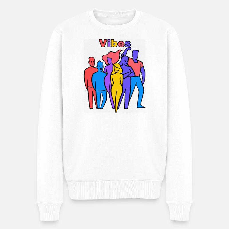 Silhouettes arc-en-ciel Vibes - Pull Premium bio Homme - blanc