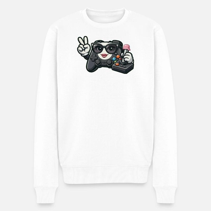 Manette de jeu Kawaii WWII - Pull Premium bio Homme - blanc