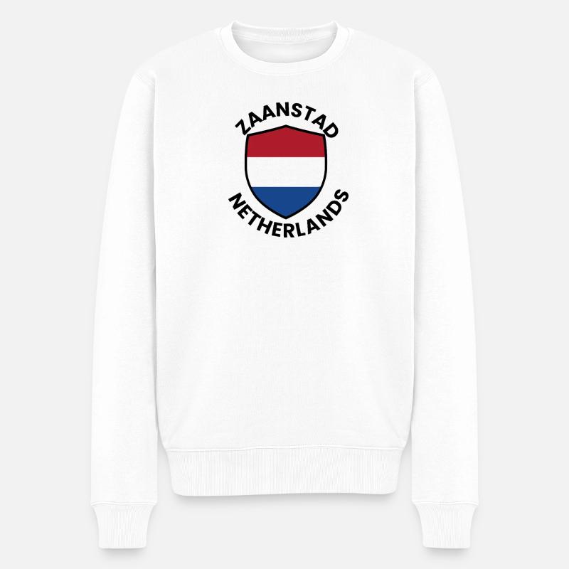 Zaanstad Shield, Niederlande - Männer Premium Bio Pullover - Weiß