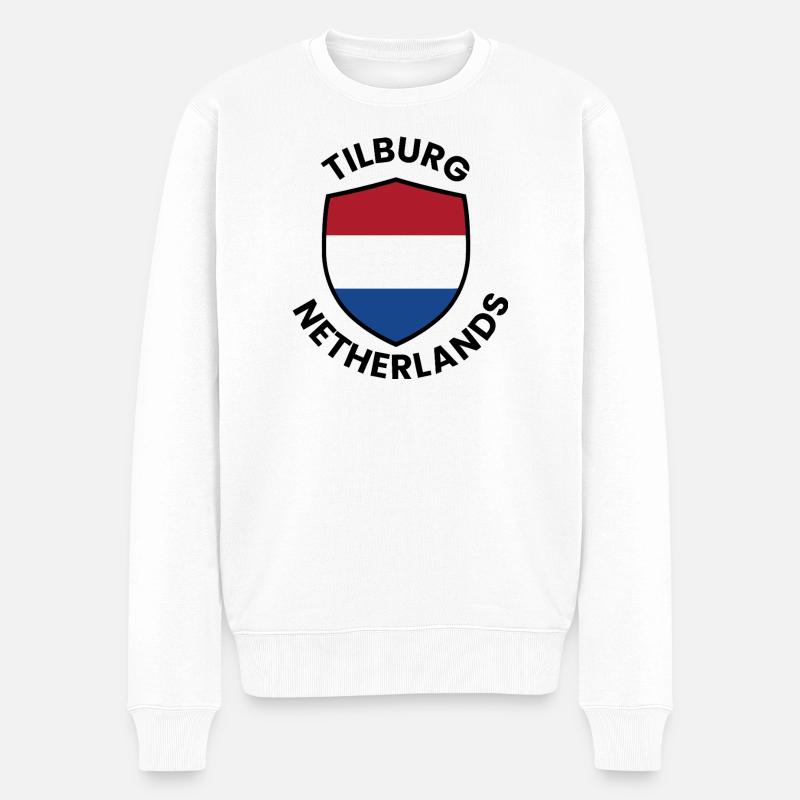 Schild der Tilburger Niederlande - Männer Premium Bio Pullover - Weiß