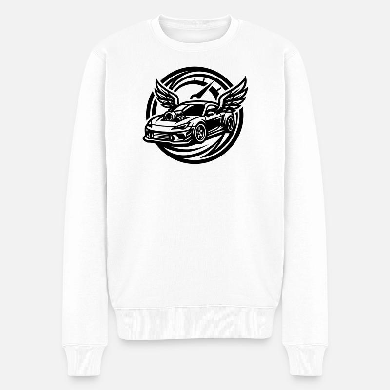 Auto Tuning Tacho - Männer Premium Bio Pullover - Weiß