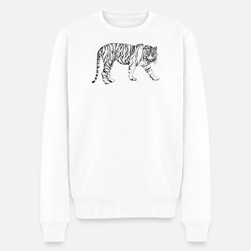 TIGRE - Pull Premium bio Homme - blanc