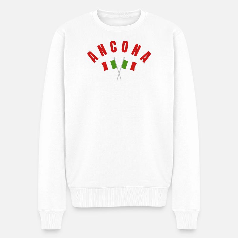 Ancona-Flaggen-Emblem - Männer Premium Bio Pullover - Weiß