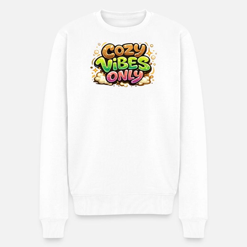 Cozy Vibes Only - Männer Premium Bio Pullover - Weiß
