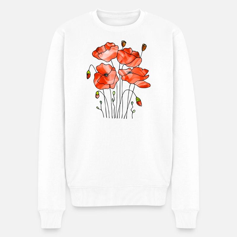 Blomster - Økologisk premium-sweatshirt til mænd - hvid