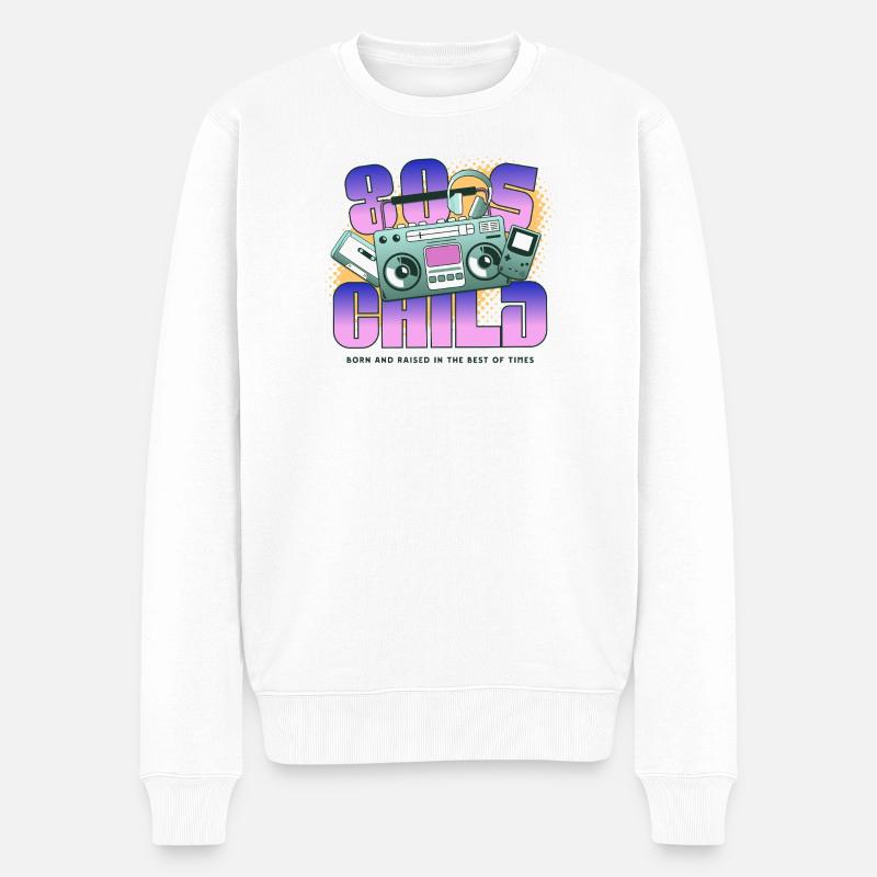 80s Child - Männer Premium Bio Pullover - Weiß