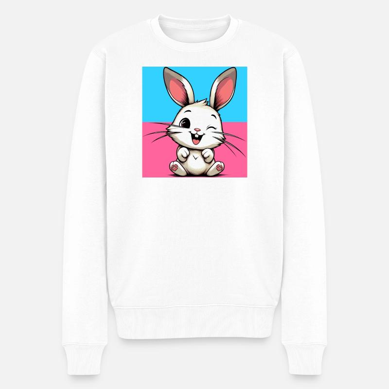 Kaninchen - Männer Premium Bio Pullover - Weiß