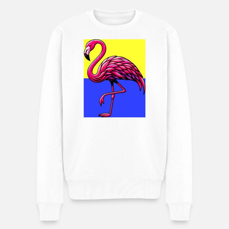 Flamingo - Männer Premium Bio Pullover - Weiß