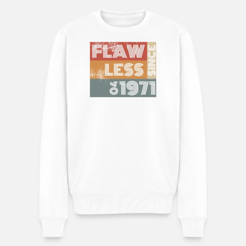55. Anniversaire Flawless depuis 04/1971 - Pull Premium bio Homme - blanc