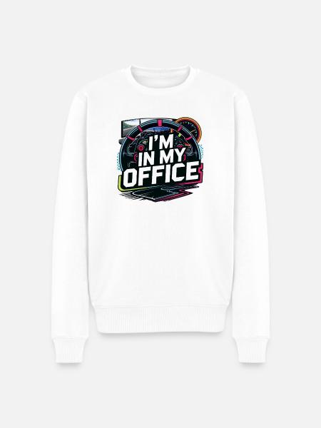 I'm in my office - Men's Premium Organic Jumper - white