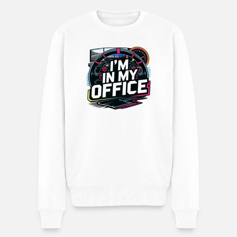 I'm in my office - Men's Premium Organic Jumper - white
