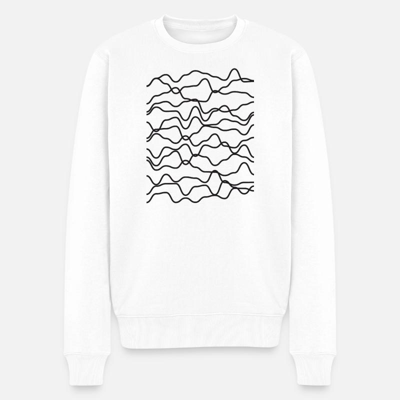Wellenlinien-Tessellation - Männer Premium Bio Pullover - Weiß