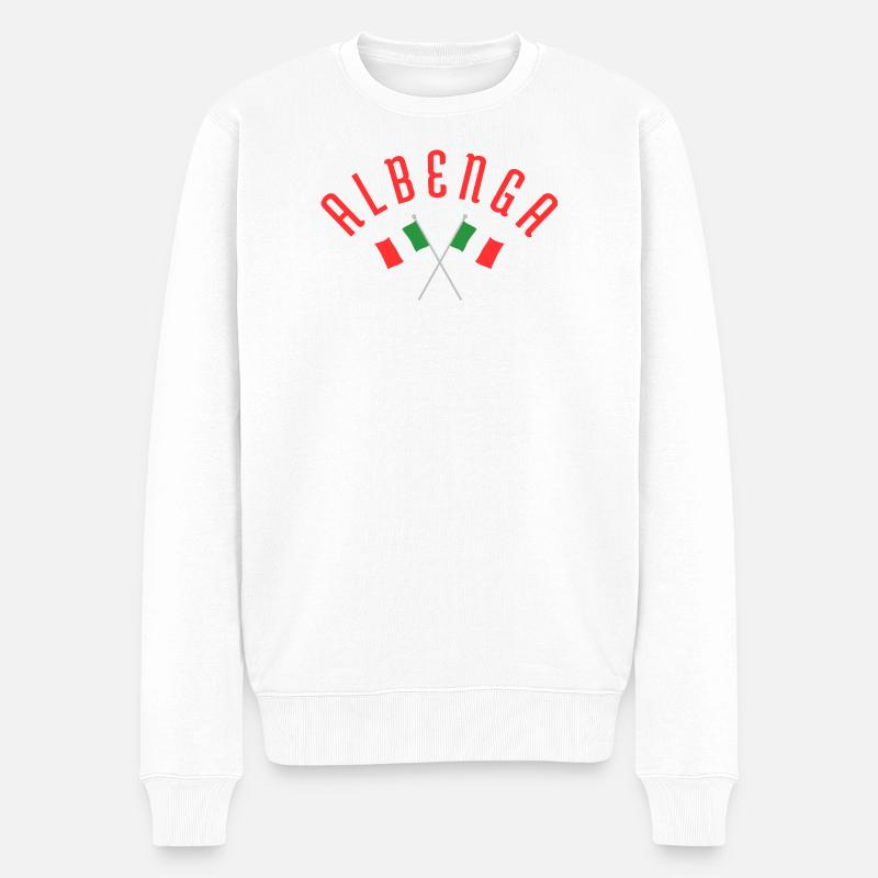 Blason du drapeau italien Albenga - Pull Premium bio Homme - blanc