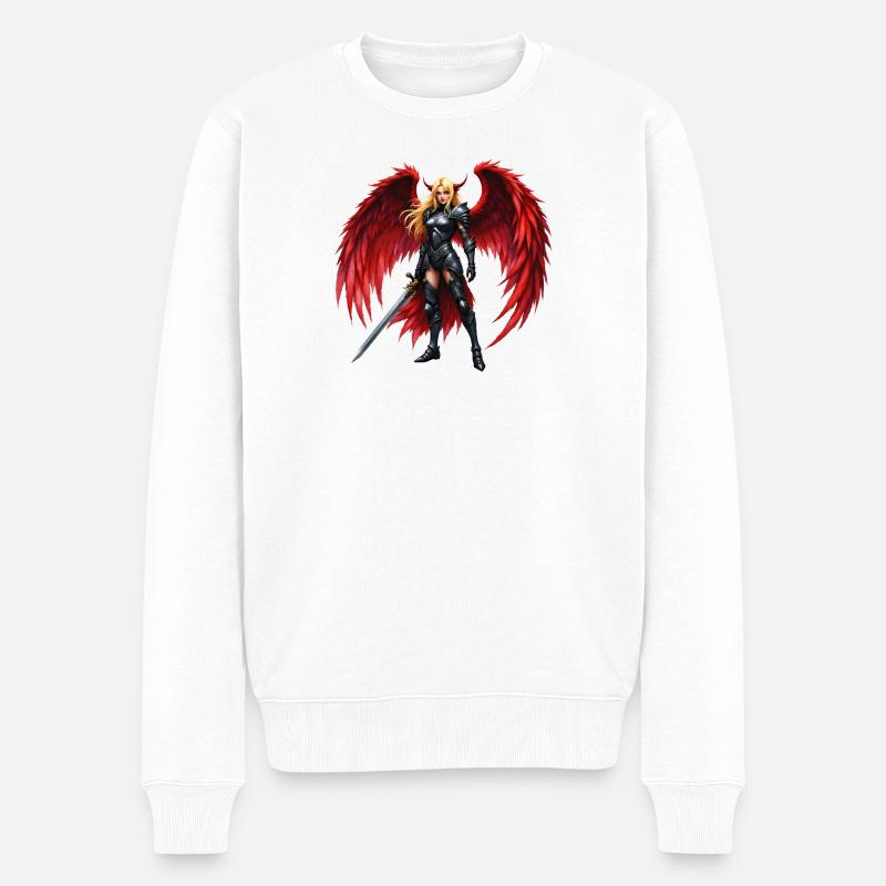 Guerrier Ailé Cramoisi - Pull Premium bio Homme - blanc