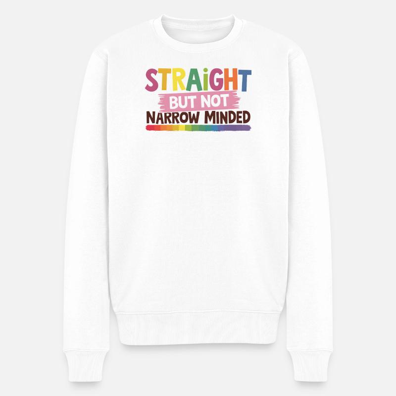 Straight But Not Narrow Minded - Männer Premium Bio Pullover - Weiß