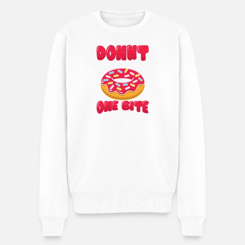 Donut Fastfood - Männer Premium Bio Pullover - Weiß