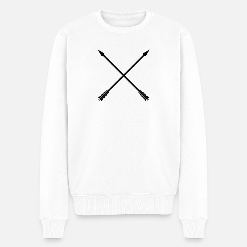 Gekreuzte Pfeile - Männer Premium Bio Pullover - Weiß
