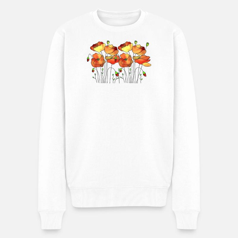 Blumen - Männer Premium Bio Pullover - Weiß