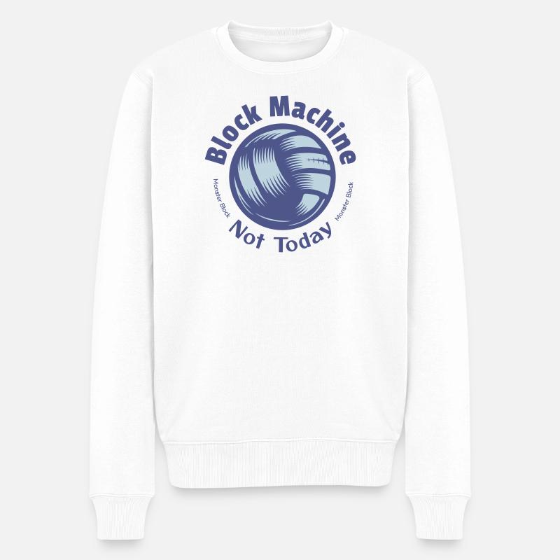 Block Maschine - Volleyball - Männer Premium Bio Pullover - Weiß