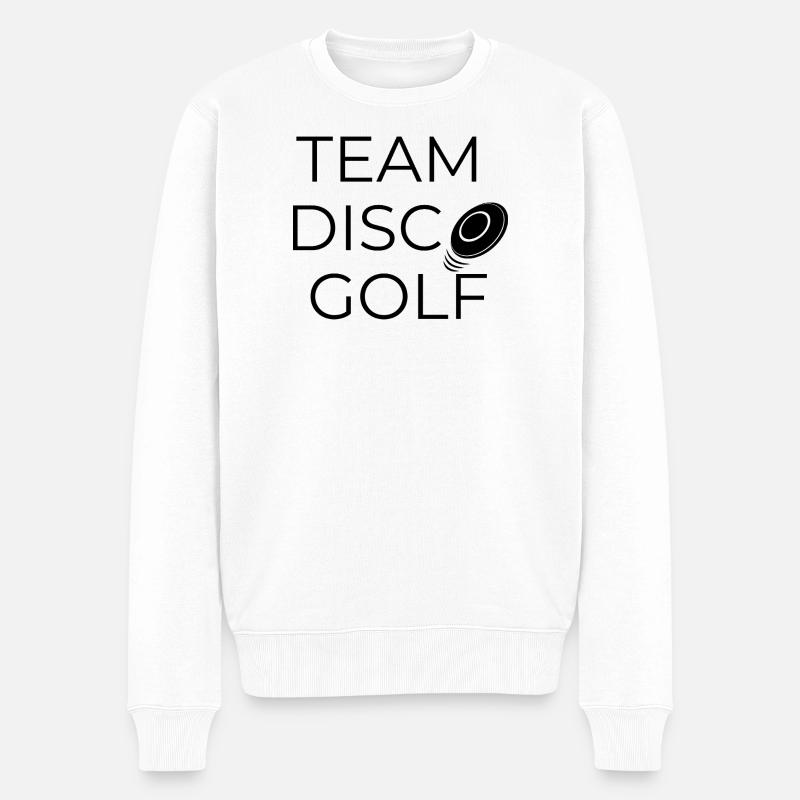 Team Disco Golf - Design mit Scheibe - Männer Premium Bio Pullover - Weiß