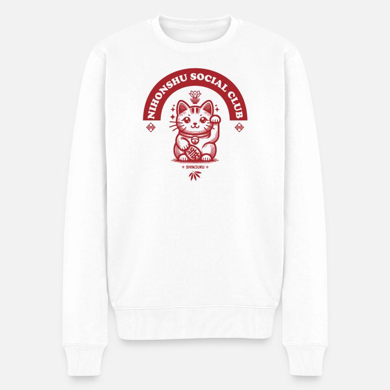 Nihonshu Sozialclub - Männer Premium Bio Pullover - Weiß