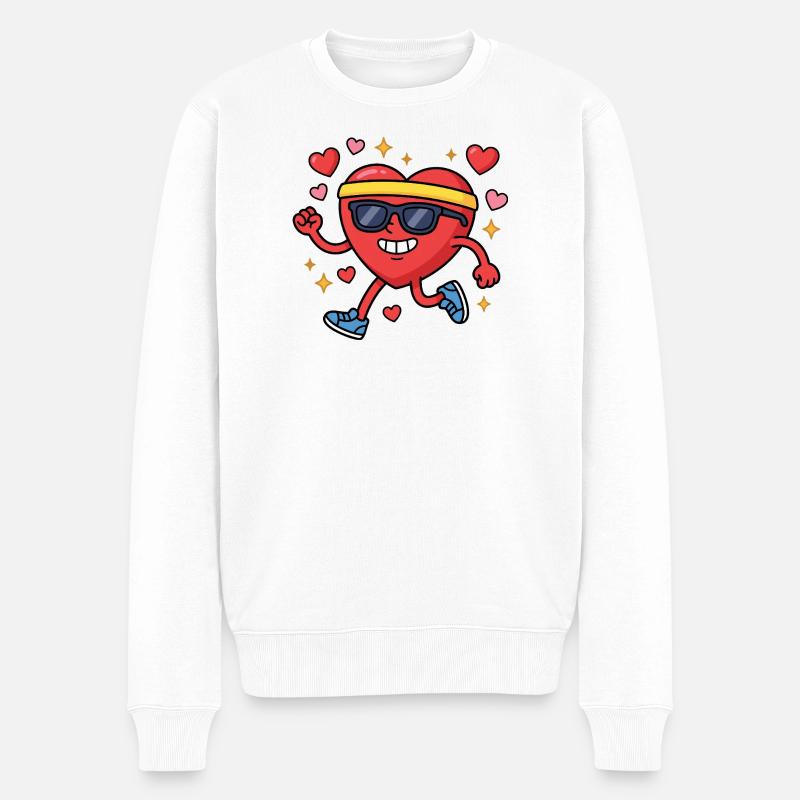 Course amusante pour la Saint-Valentin - Pull Premium bio Homme - blanc