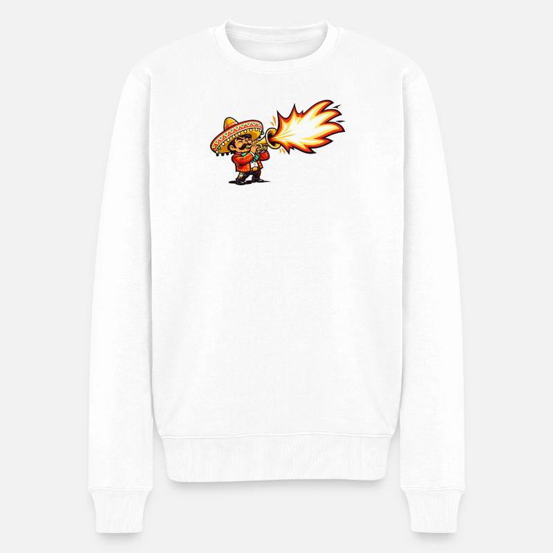 Mariachi Feuersturm - Männer Premium Bio Pullover - Weiß